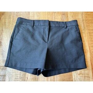 Loft Women's Solid Black Riviera Shorts Slash Pocket Chino Size 10